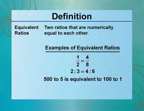 what is the definition of equivalent ratios in math