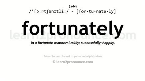 what is the definition of fortunately