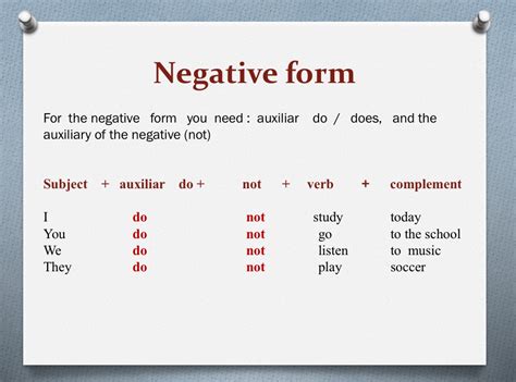 what is the definition of negative form
