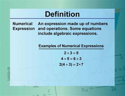 what is the definition of numerical expression in math
