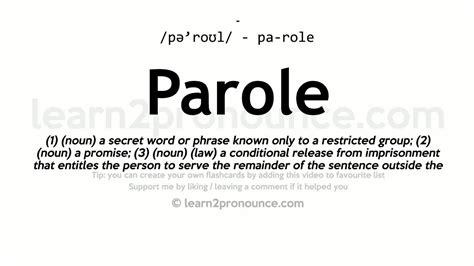 what is the definition of parole