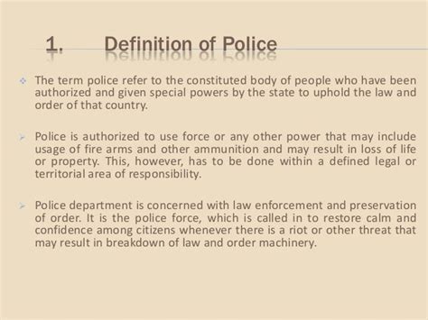 what is the definition of police