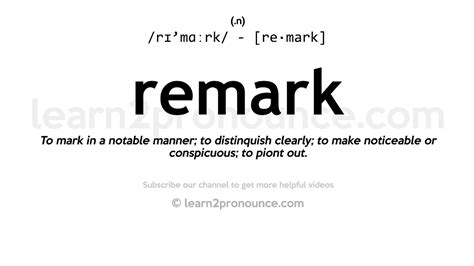 what is the definition of remark