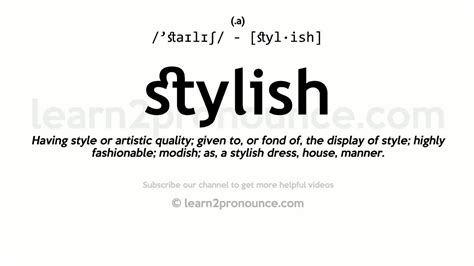 what is the definition of stylish