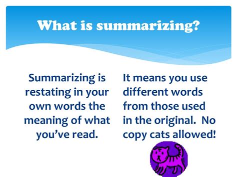 what is the definition of summarize in literature