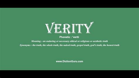 what is the definition of verity