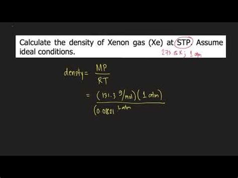 What Is The Density Of Xe Gas At Stp SWHATI