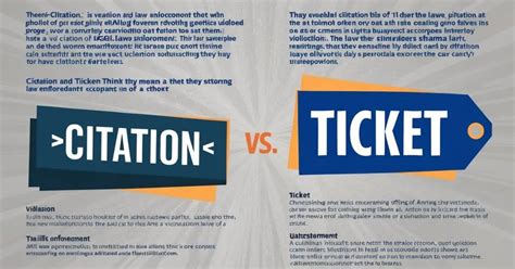 what is the difference between a ticket and a citation