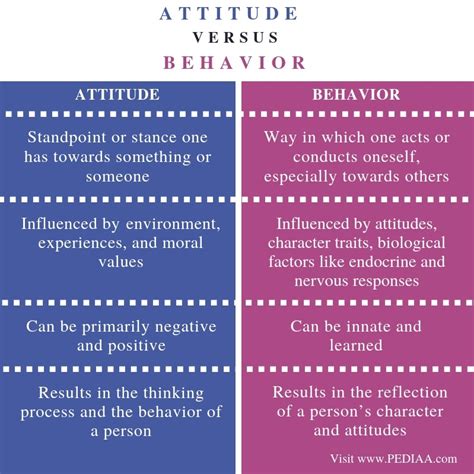 what is the difference between attitude and behavior explain with examples
