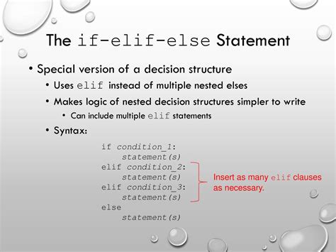 what is the difference between if else and if elif else statement