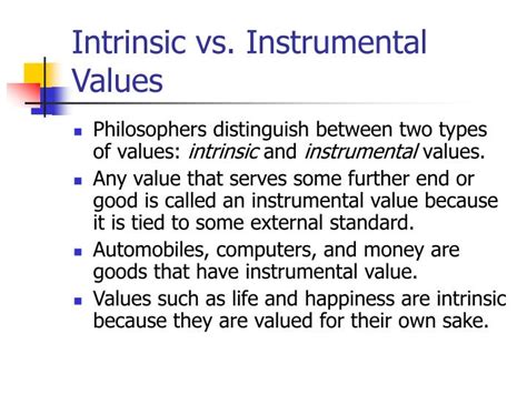 what is the difference between intrinsic value and instrumental value