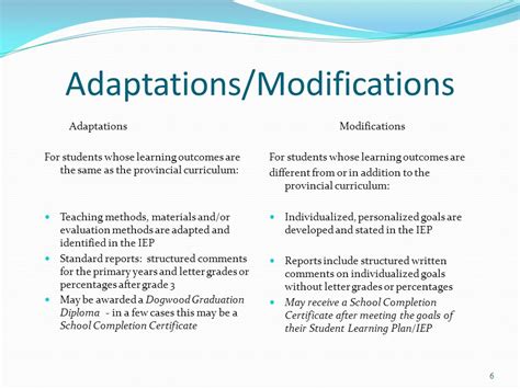 what is the difference between modified and adapted curriculum
