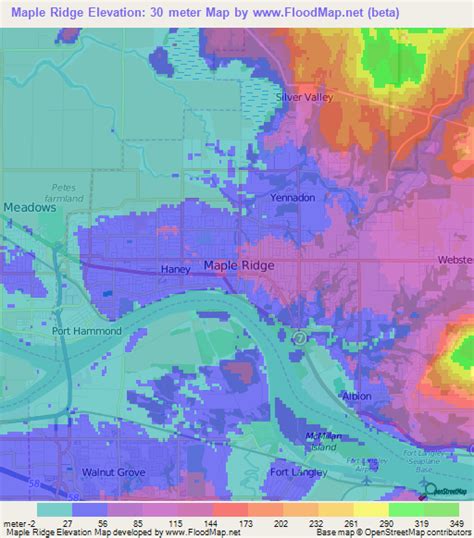 what is the elevation of maple ridge