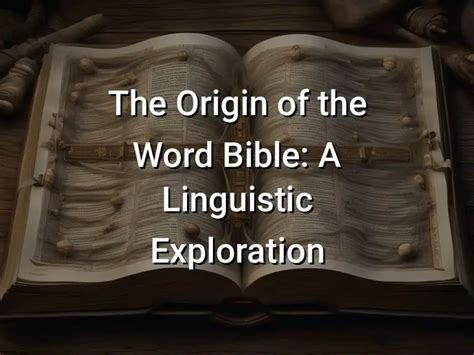what is the etymology of the word bible