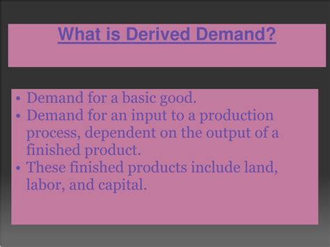 what is the example of derived demand