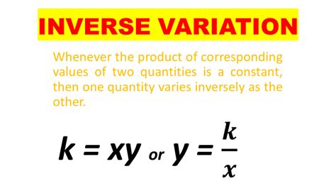 what is the example of inverse variation