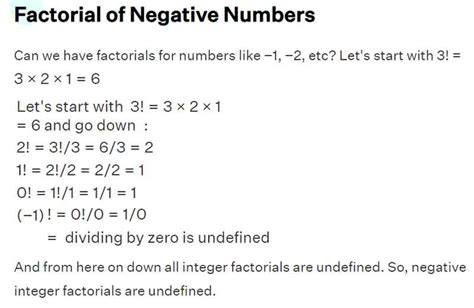 what is the factorial of a negative number