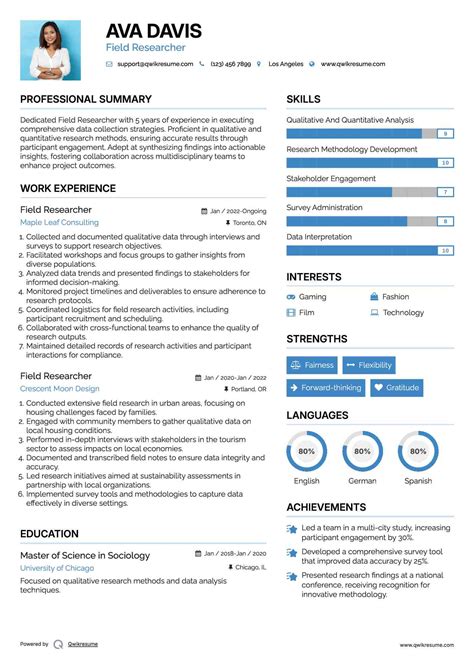 what is the field of study in a cv example