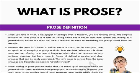 what is the form of prose