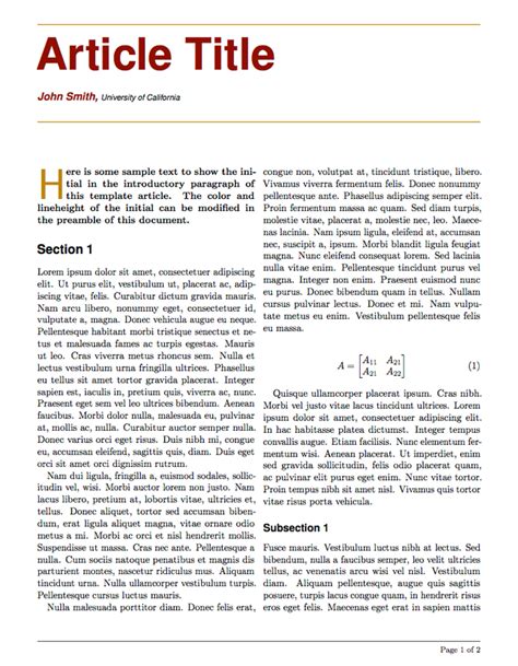 what is the format of article