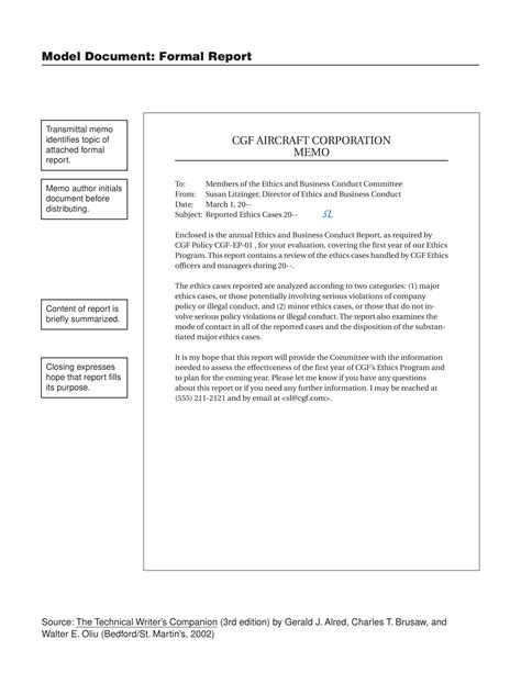 what is the format of writing a report example