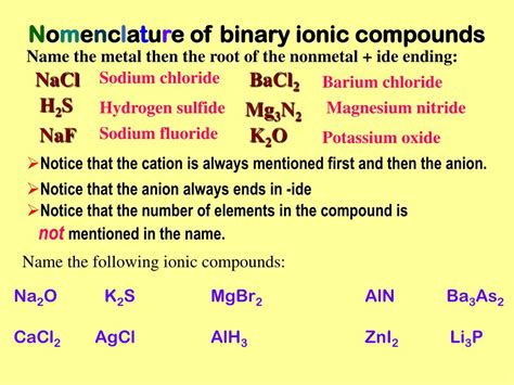 what is the formula for a binary ionic compound composed of iodine and sodium