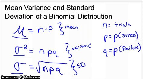 what is the formula for calculating the standard deviation in a binomial distribution
