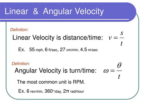 what is the formula for linear and angular velocity