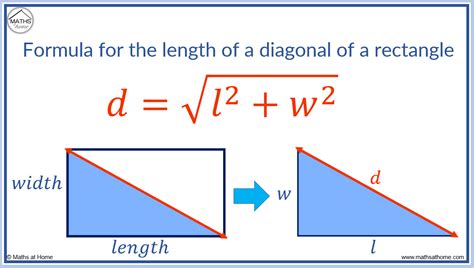 what is the formula to calculate diagonal of rectangle