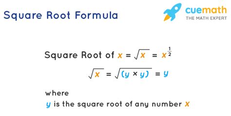 what is the formula to calculate the square root of a number
