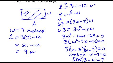 what is the formula to find the dimensions of a rectangle
