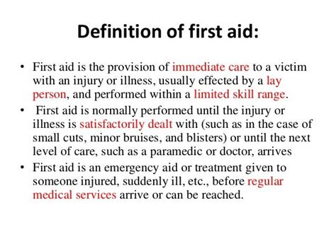 what is the full meaning of first aid