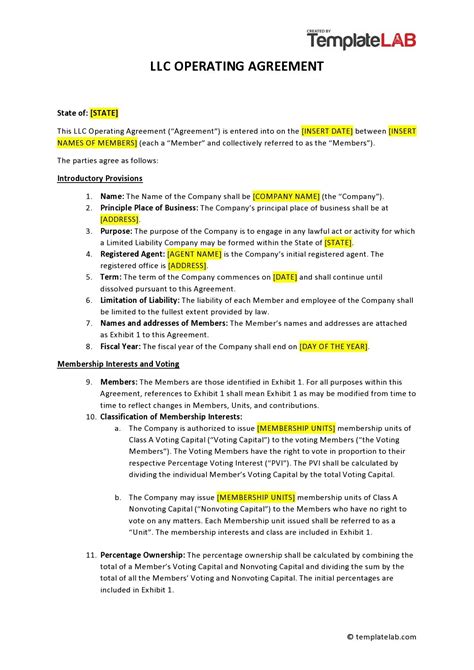 what is the function of an llc operating agreement quizlet