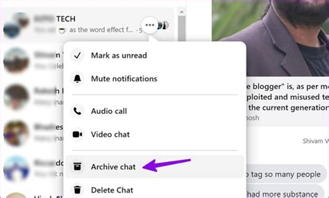 what is the function of archive in messenger