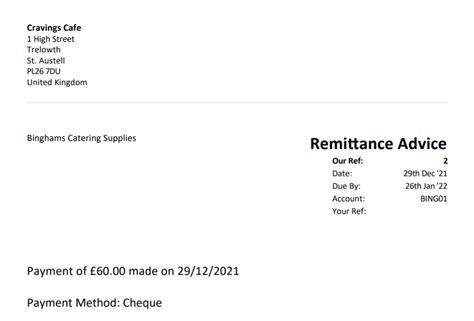 what is the function of remittance advice note