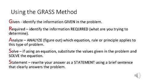 what is the grass method in science