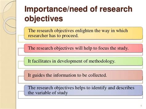what is the importance of objectives in research methodology