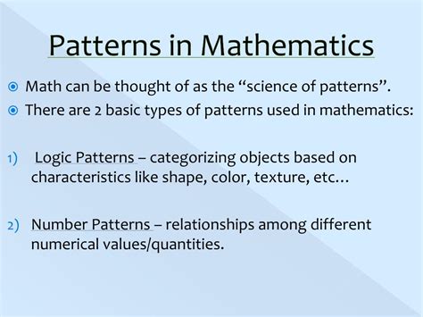 what is the importance of patterns in mathematics