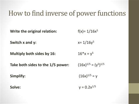 what is the inverse of a power function
