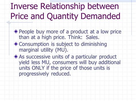What Is The Inverse Relationship Between Price And Quantity