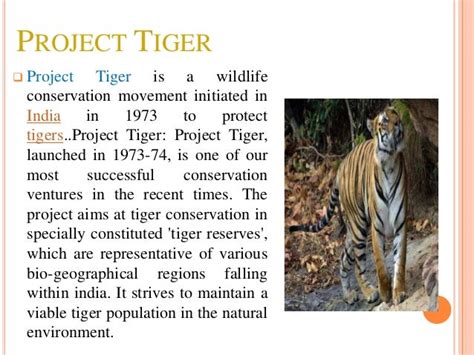 what is the main objective of project tiger class 10