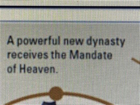 Room 5 World History The Mandate of Heaven