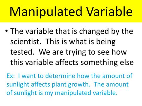 what is the manipulated variable in an experiment
