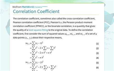 what is the mathematical definition of pearson's correlation coefficient