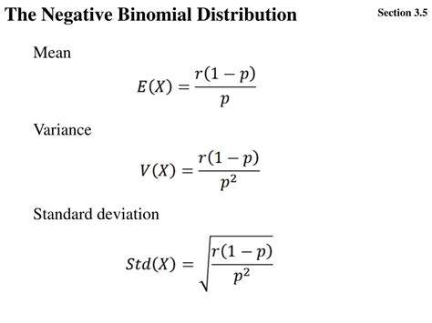 what is the mean and variance of negative binomial distribution