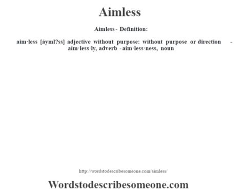 what is the meaning of aimless