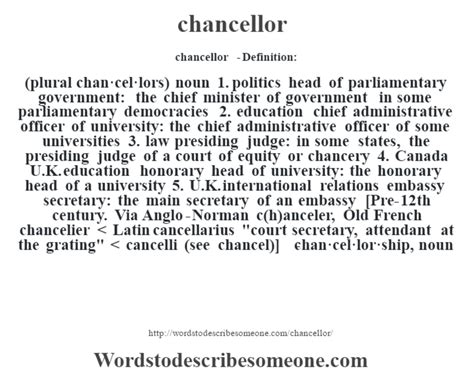 what is the meaning of chancellor