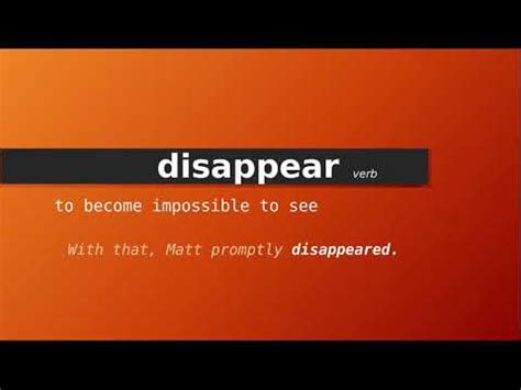 what is the meaning of disappear
