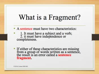 what is the meaning of fragment in grammar