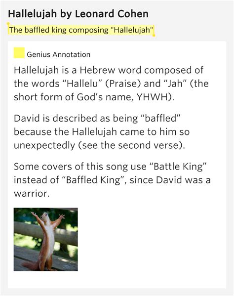 what is the meaning of hallelujah lyrics